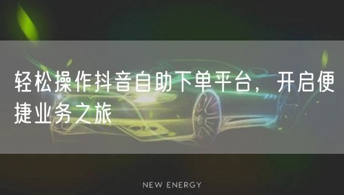 轻松操作抖音自助下单平台，开启便捷业务之旅