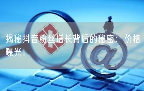 揭秘抖音粉丝增长背后的秘密：价格曝光！