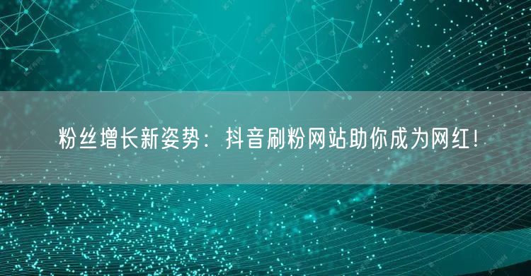 粉丝增长新姿势：抖音刷粉网站助你成为网红！