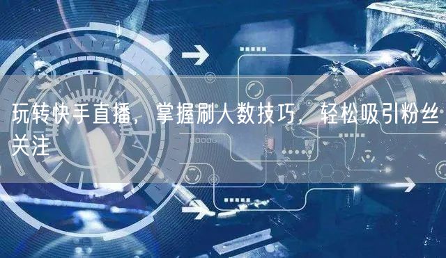 玩转快手直播，掌握刷人数技巧，轻松吸引粉丝关注