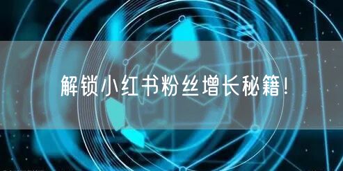 解锁小红书粉丝增长秘籍!