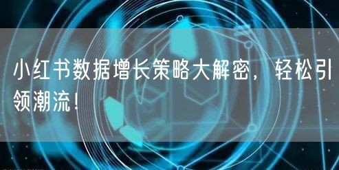 小红书数据增长策略大解密，轻松引领潮流！
