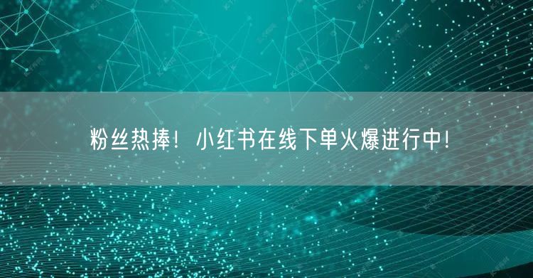 粉丝热捧！小红书在线下单火爆进行中！