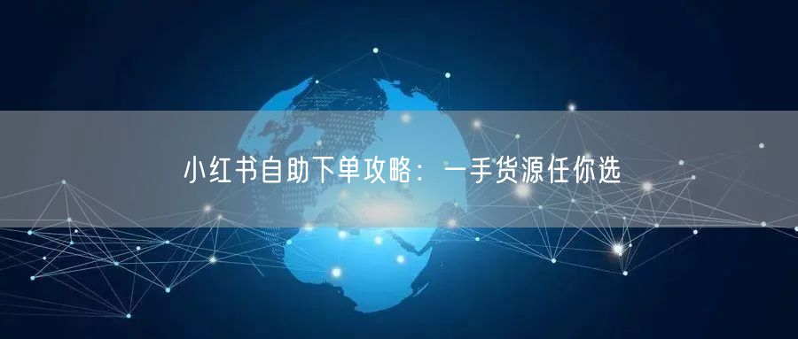 小红书自助下单攻略：一手货源任你选