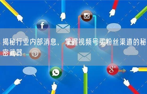 揭秘行业内部消息，掌握视频号买粉丝渠道的秘密武器