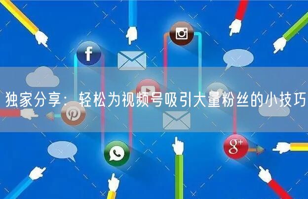 独家分享：轻松为视频号吸引大量粉丝的小技巧