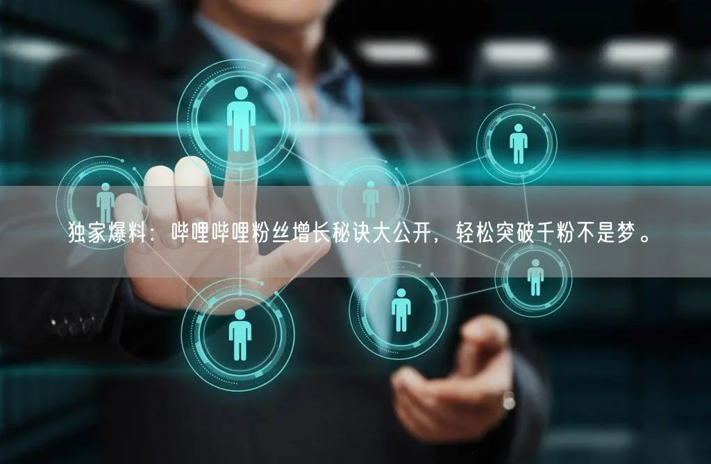 独家爆料：哔哩哔哩粉丝增长秘诀大公开，轻松突破千粉不是梦。