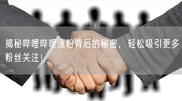 揭秘哔哩哔哩涨粉背后的秘密，轻松吸引更多粉丝关注！