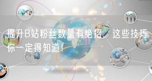 提升B站粉丝数量有绝招，这些技巧你一定得知道！
