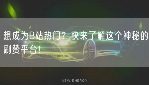 想成为B站热门？快来了解这个神秘的刷赞平台！