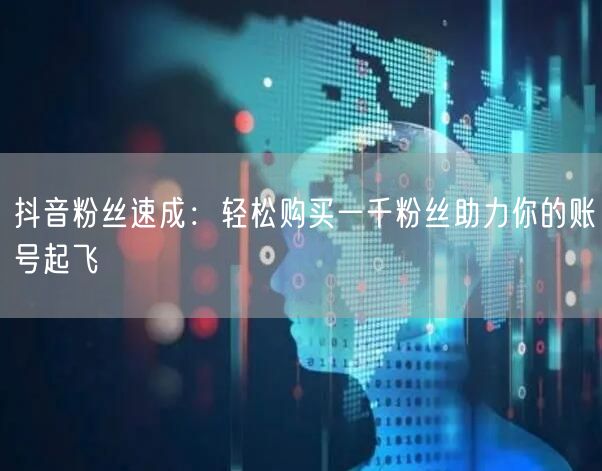 抖音粉丝速成：轻松购买一千粉丝助力你的账号起飞