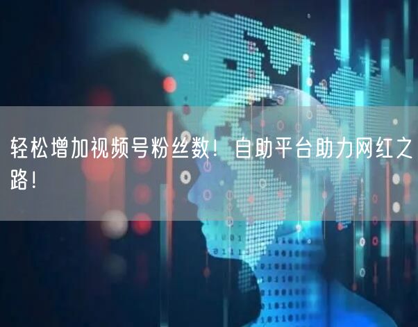 轻松增加视频号粉丝数！自助平台助力网红之路！