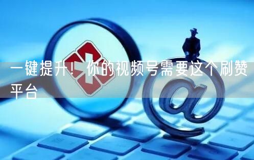 一键提升！你的视频号需要这个刷赞平台