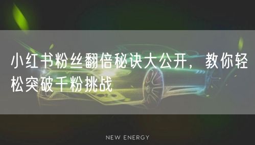 小红书粉丝翻倍秘诀大公开，教你轻松突破千粉挑战