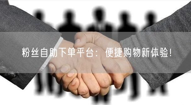 粉丝自助下单平台：便捷购物新体验！