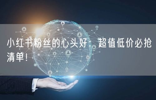 小红书粉丝的心头好：超值低价必抢清单！
