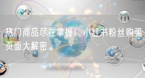 热门商品尽在掌握！小红书粉丝购买页面大解密。