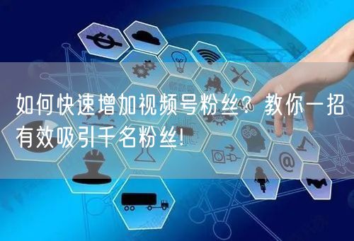 如何快速增加视频号粉丝？教你一招有效吸引千名粉丝!