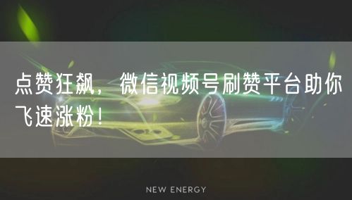 点赞狂飙，微信视频号刷赞平台助你飞速涨粉！
