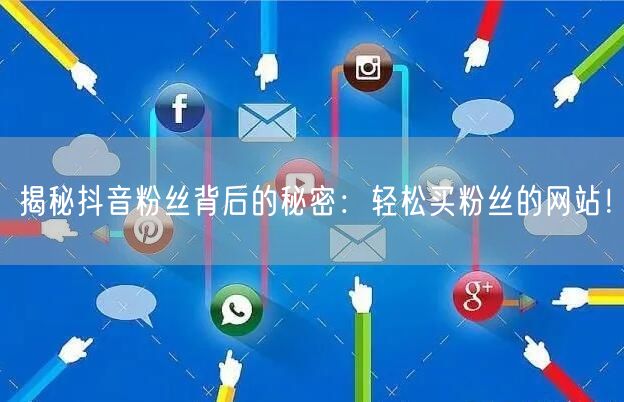 揭秘抖音粉丝背后的秘密：轻松买粉丝的网站！