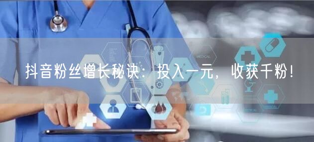 抖音粉丝增长秘诀：投入一元，收获千粉！