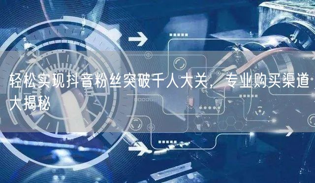 轻松实现抖音粉丝突破千人大关，专业购买渠道大揭秘