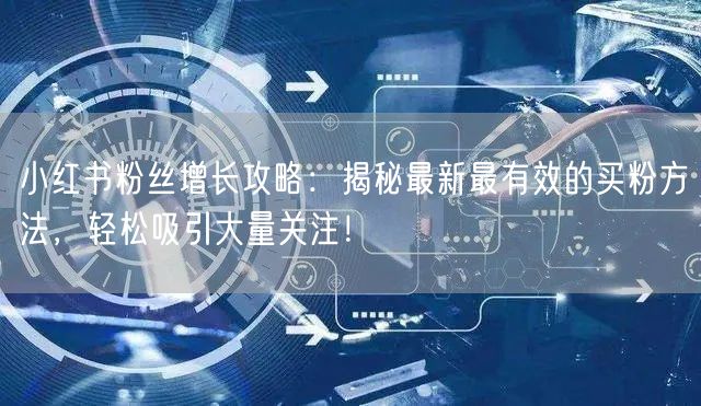 小红书粉丝增长攻略：揭秘最新最有效的买粉方法，轻松吸引大量关注！