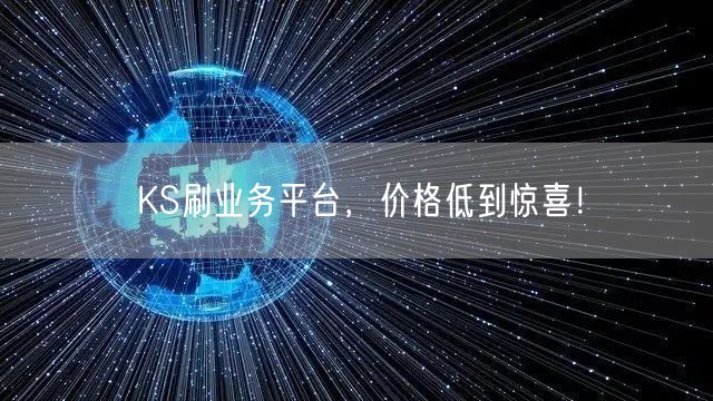 KS刷业务平台，价格低到惊喜！