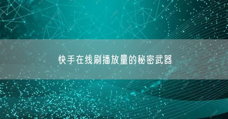 快手在线刷播放量的秘密武器