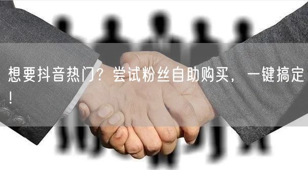 想要抖音热门？尝试粉丝自助购买，一键搞定！