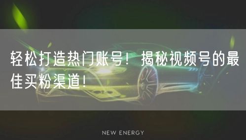 轻松打造热门账号！揭秘视频号的最佳买粉渠道！