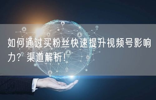 如何通过买粉丝快速提升视频号影响力？渠道解析！