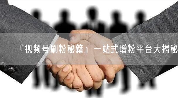 『视频号刷粉秘籍』一站式增粉平台大揭秘！