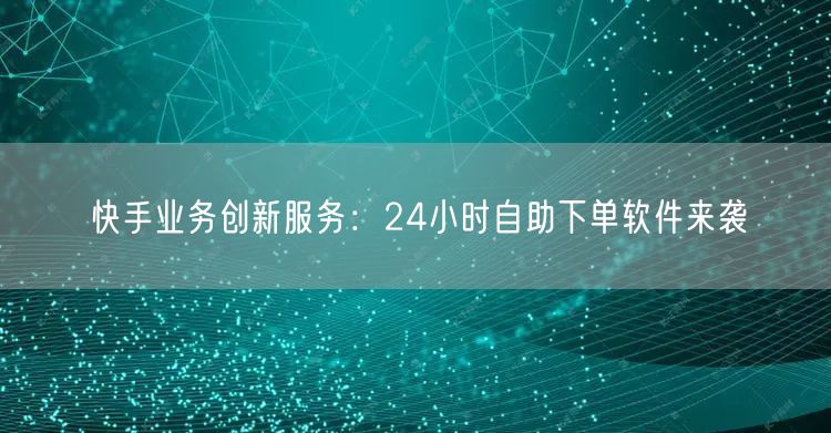 快手业务创新服务：24小时自助下单软件来袭