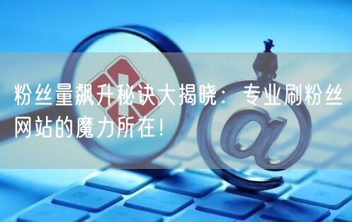粉丝量飙升秘诀大揭晓：专业刷粉丝网站的魔力所在！