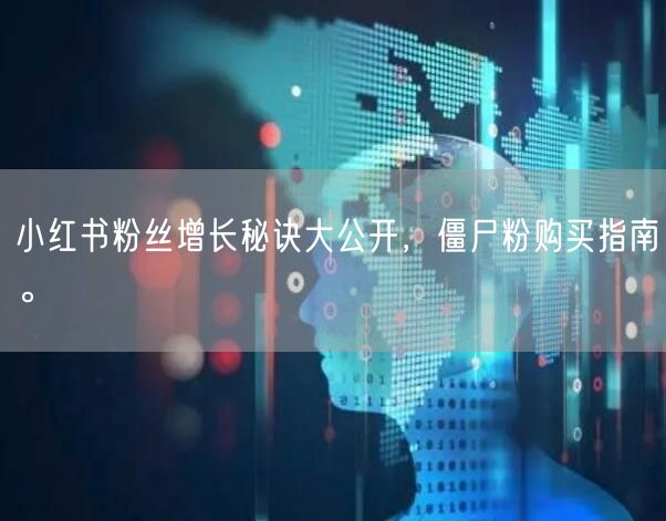 小红书粉丝增长秘诀大公开，僵尸粉购买指南。