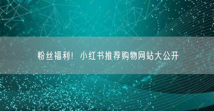 粉丝福利！小红书推荐购物网站大公开