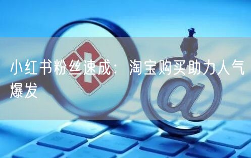 小红书粉丝速成：淘宝购买助力人气爆发