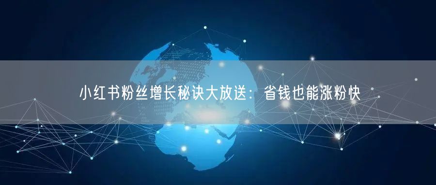 小红书粉丝增长秘诀大放送：省钱也能涨粉快