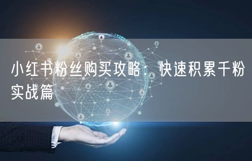 小红书粉丝购买攻略：快速积累千粉实战篇