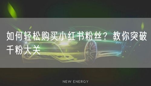 如何轻松购买小红书粉丝？教你突破千粉大关