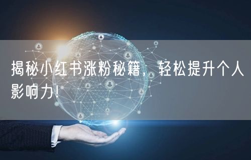 揭秘小红书涨粉秘籍，轻松提升个人影响力！