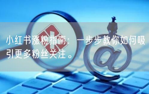 小红书涨粉指南：一步步教你如何吸引更多粉丝关注。