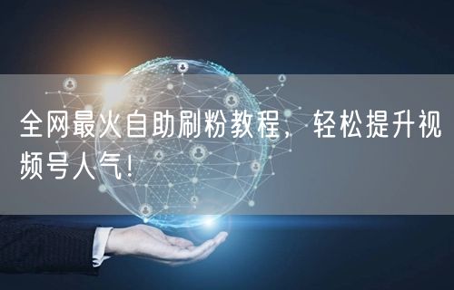 全网最火自助刷粉教程，轻松提升视频号人气！