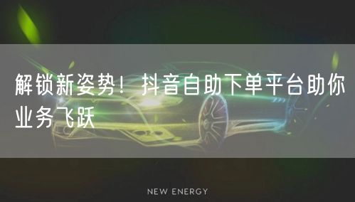 解锁新姿势！抖音自助下单平台助你业务飞跃