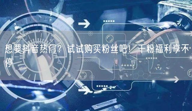 想要抖音热门？试试购买粉丝吧！千粉福利享不停
