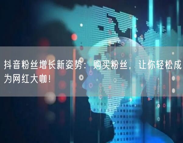 抖音粉丝增长新姿势：购买粉丝，让你轻松成为网红大咖！