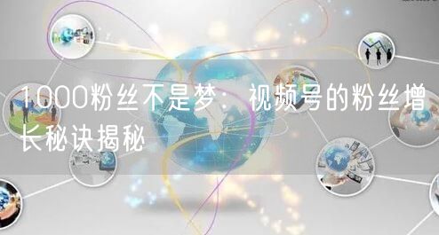 1000粉丝不是梦：视频号的粉丝增长秘诀揭秘