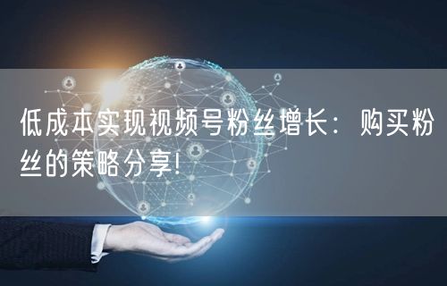 低成本实现视频号粉丝增长：购买粉丝的策略分享!
