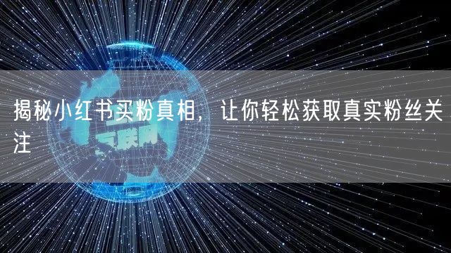 揭秘小红书买粉真相，让你轻松获取真实粉丝关注